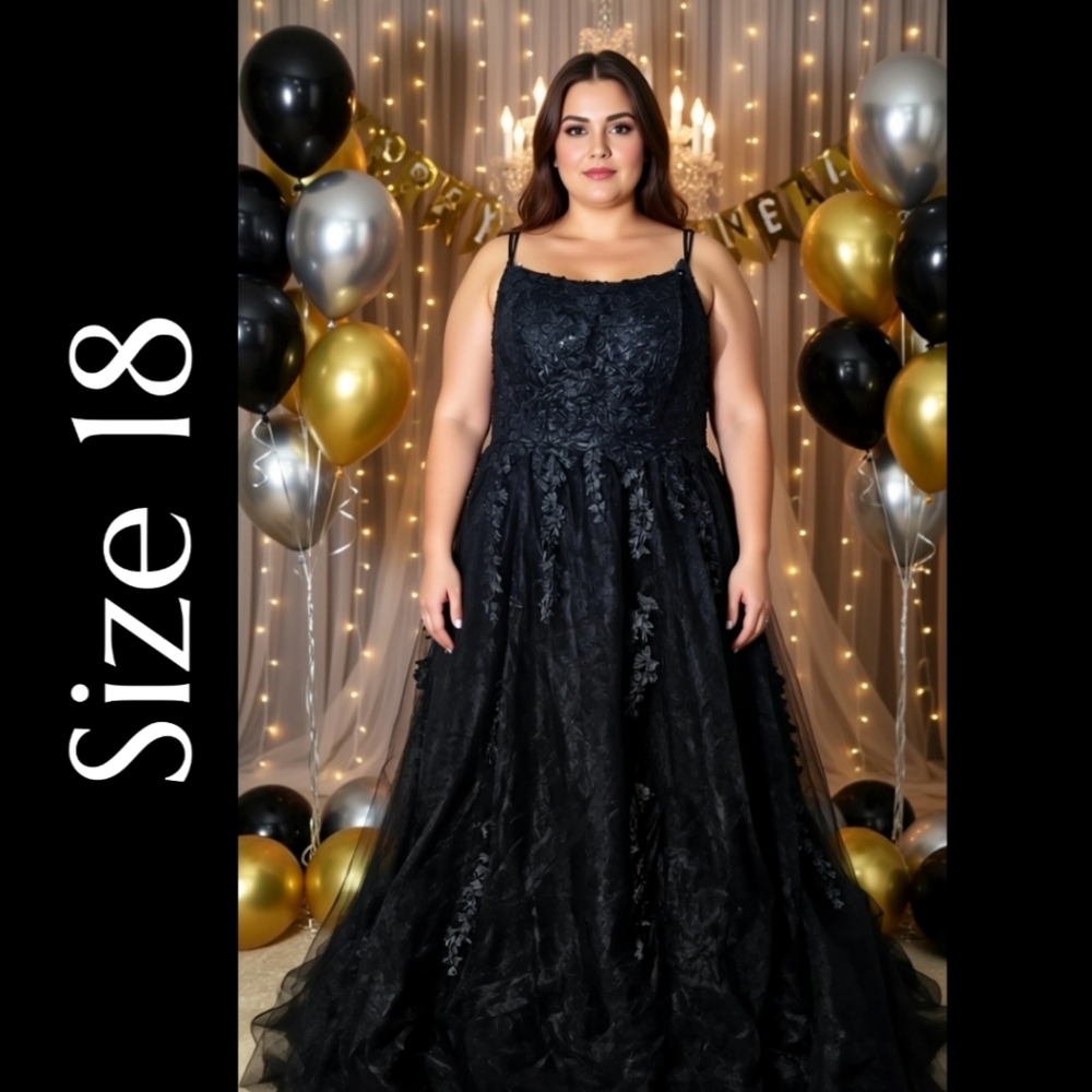 Bluedragon Creations Black Lace Prom Gown
